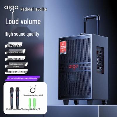 Aigo S315 15-дюймовая портативная Bluetooth-колонка на колесиках с двумя микрофонами, штекер CN (адаптер в комплекте)