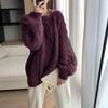 Autumn and Winter New Round Neck Thickened Twist Pullover Knitted Sweater Women
