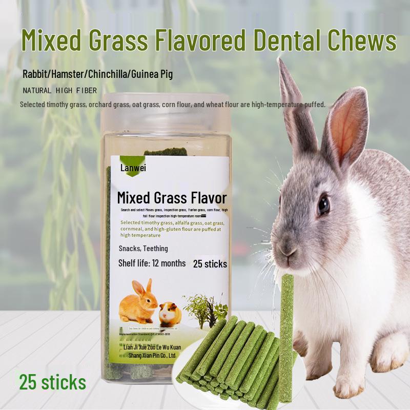 Premium Hay Teething Sticks for Small Pets: Rabbit, Hamster, Guinea Pig, Chinchilla, Squirrel.