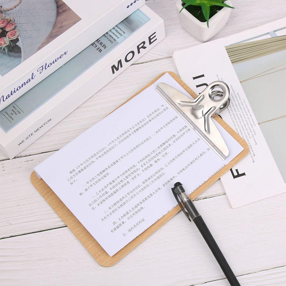 Office Supplies Wooden Multi-Function Clipboards Writing Sheet Pad Filing Clip Folder Board