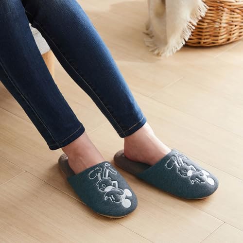 Disney Slippers Washable Sturdy Design Indoor Soft Monochrome Minnie Mouse M