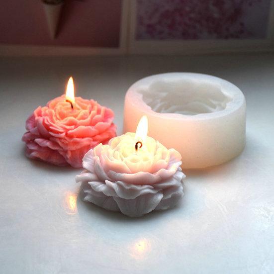 Cake Mold Easy To Demould Convenient Cleaning Reused Thin Soft Make Aromatherapy Silicone Big Peony Candle Mold Household Supplies