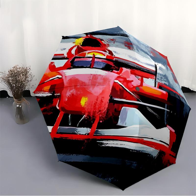 1pc Formula One, Racing Car Automatic Folding Umbrella Portable Collapsible 8-Rib Umbrella for All Seasons, Casual Outdoor Accessory, B54