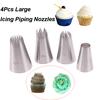 4 шт. Большие насадки для айсинга, кондитерские насадки, инструмент для выпечки, набор для украшения торта