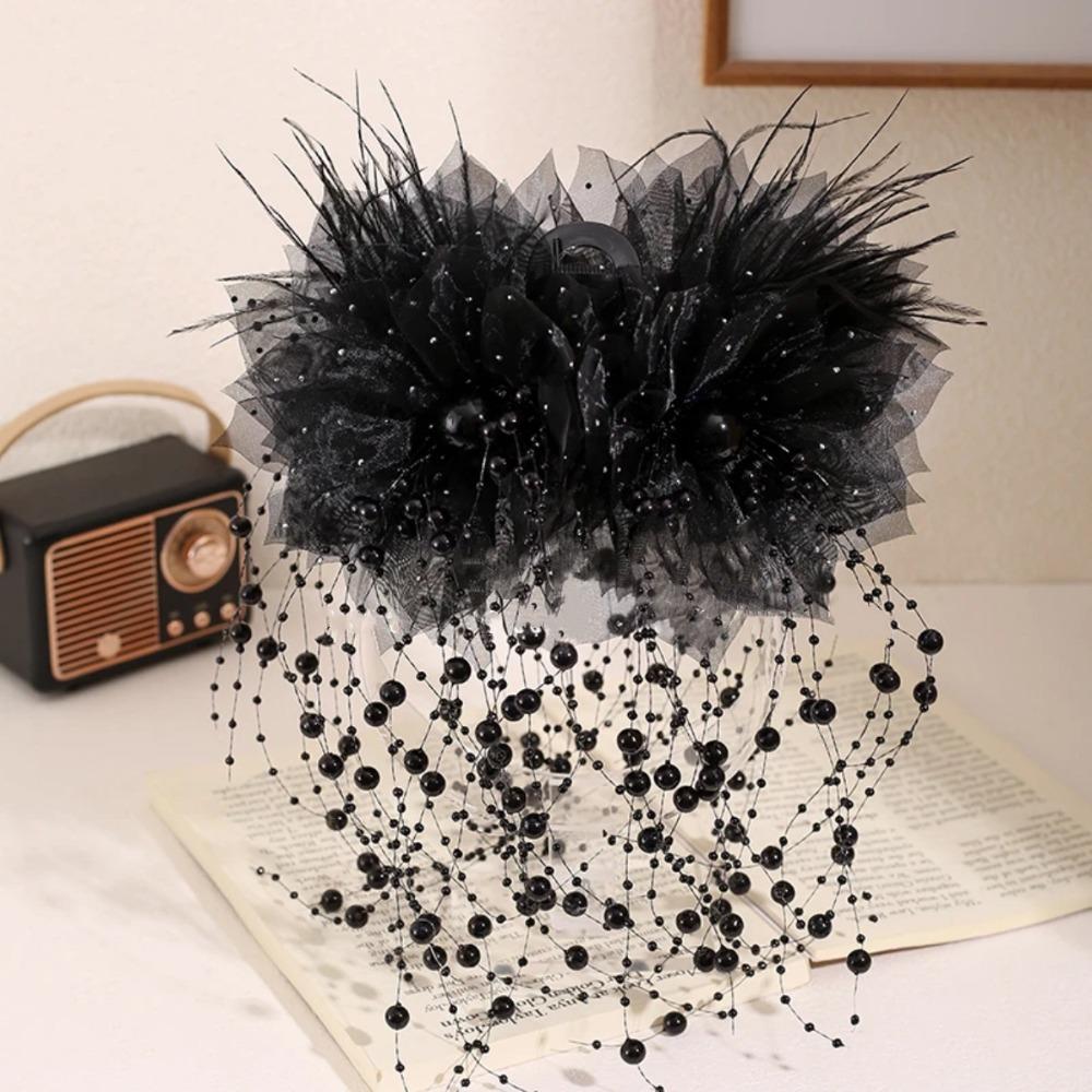 Кисточка зажим для захвата перо цветок жемчуг акула зажим элегантный коготь для волос для девочки