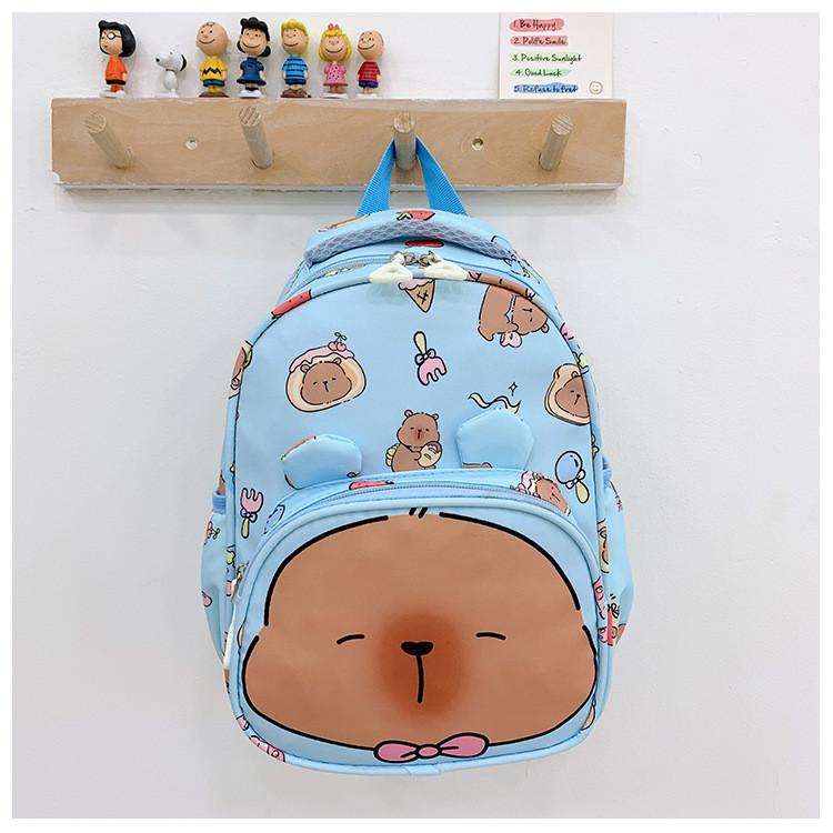 Backpack Printed Capybara Children Cartoon Schoolbag Outdoor Leisure Storage Bag