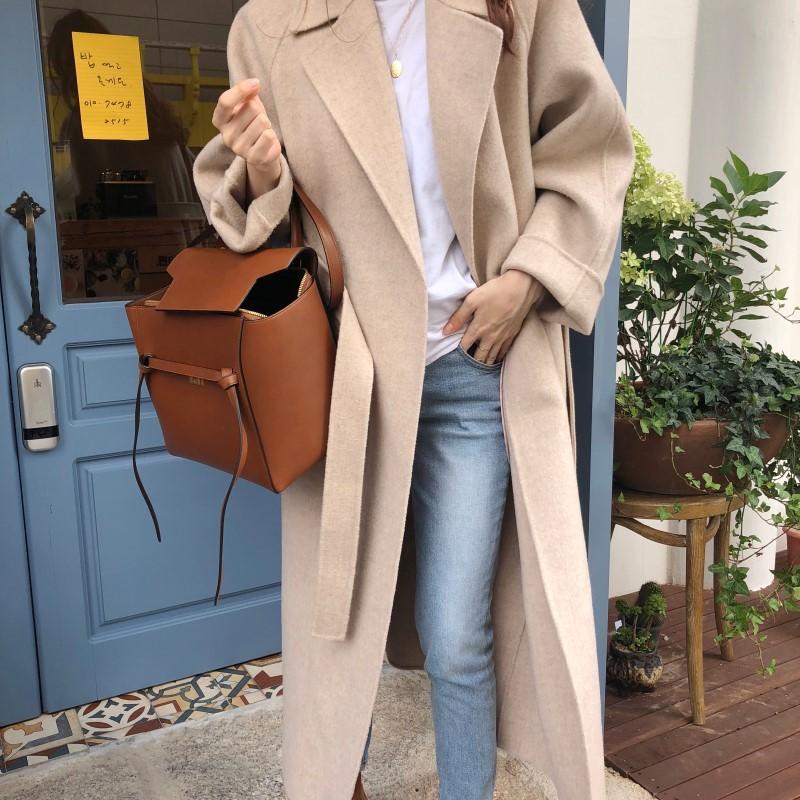 Женское корейское зимнее длинное пальто, свободная верхняя одежда, пальто больших размеров, кардиганы, элегантные женские пальто с длинными рукавами, осень