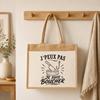 Sac Cabas Jute avec Poche J’peux pas je suis Boucher J'peux pas minimaliste | Toile de Jute et Coton 21 L Fond Plat Anses 65 cm