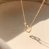 Necklace Geometric Interlocking Square Shiny Clavicle Chain Women