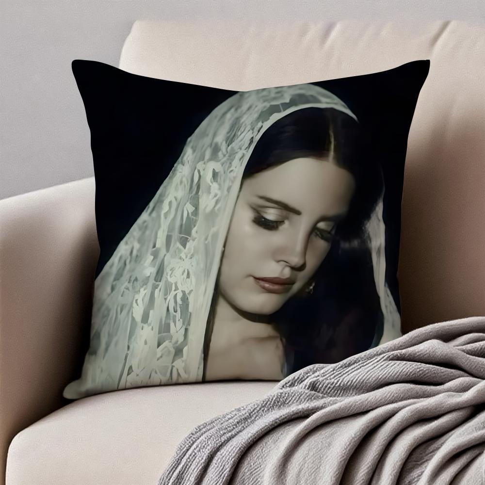 LLana Del Rey Cushion Cover Pillowcase Antidustmite Invisible Zipper Short Plush Sofa Cushion