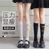 Compression Slimming Mid-calf Socks for Women, Thin White Long Socks for Spring and Summer, Black Over-the-knee Stockings for Women