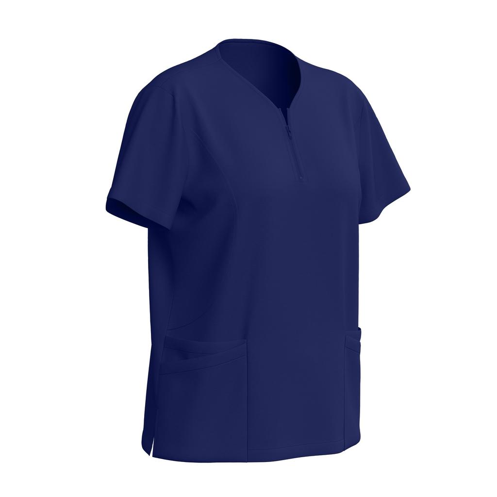 Women's Uniforms Quick-drying Fabric Zipper Collar With Pockets Short-sleeved Pants Solid Color Caregiver Workwear Suit