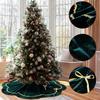 Юбка для елки Бархатная Пушистая Фестончатая Юбка для елки с Отделкой Золотым Кружевом для Рустикального Рождественского Праздничного Домашнего Внутреннего Декора для Вечеринки