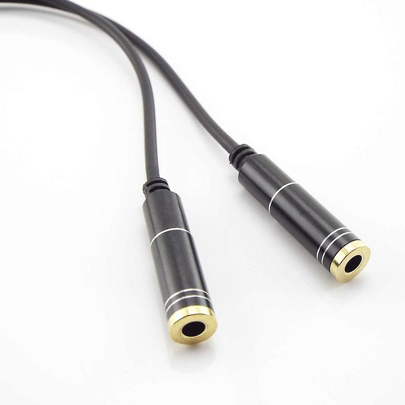 3.5mm Stereo Audio Cable Male To 2 Female Headset Mic Y Splitter Cable Adapter Mobile Phone Adapter Converter Connector