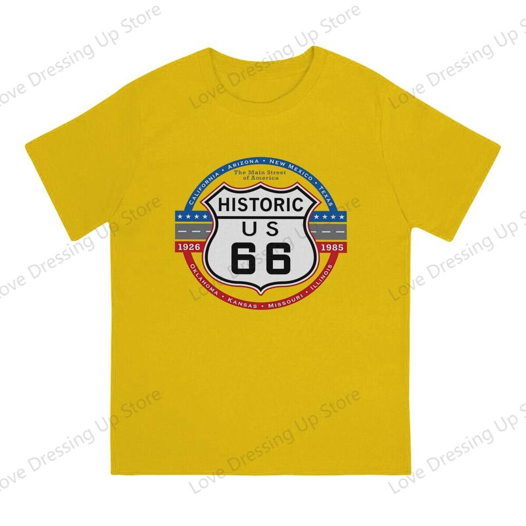 Historic Route 66 Pure Cotton Printing Unisexs Tshirt Street Cool Tshirts Funny Tops
