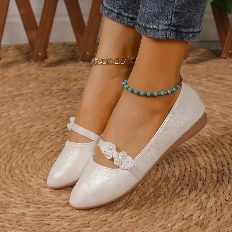 2024 New Fashion Solid Color Pointed Toe Flat Women's Shoes Shallow Mouth Slip-on Versatile and Comfortable Women's Shoes