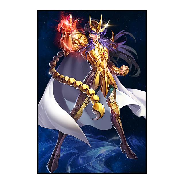 Японское классическое аниме, золотое украшение Saint Seiya, настенная роспись, постер, холст, живопись и настенные художественные принты для современного домашнего декора
