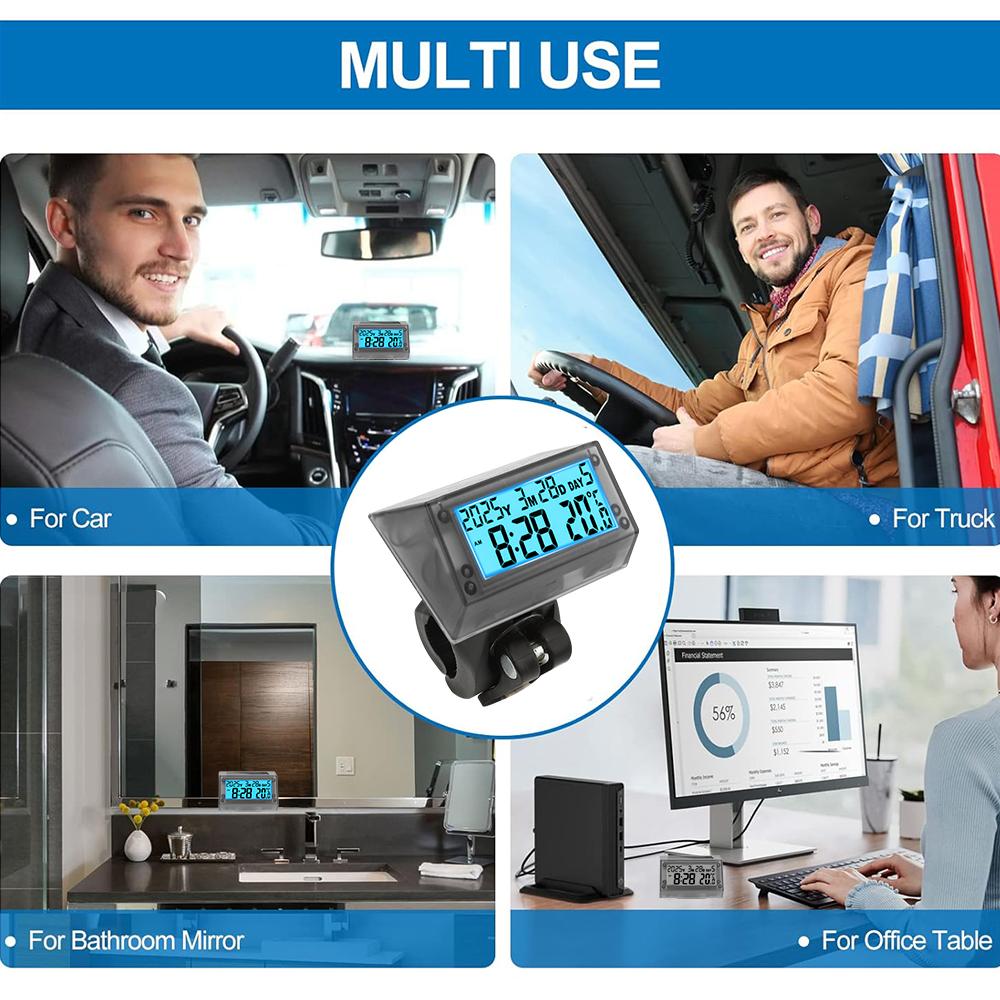 Мотоциклетные солнечные часы, термометр, водонепроницаемый цифровой дисплей, виброустойчивое крепление