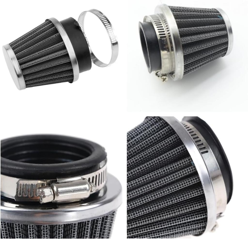 Air Air Filter Power Filter for Motorcycles, Stainless Steel Mesh with Band, Chrome