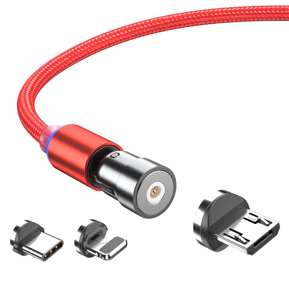Магнитный зарядный кабель с вращением на 540°, USB-кабель типа C/Lightning, кабель для микрозарядки iPhone, IOS/Android