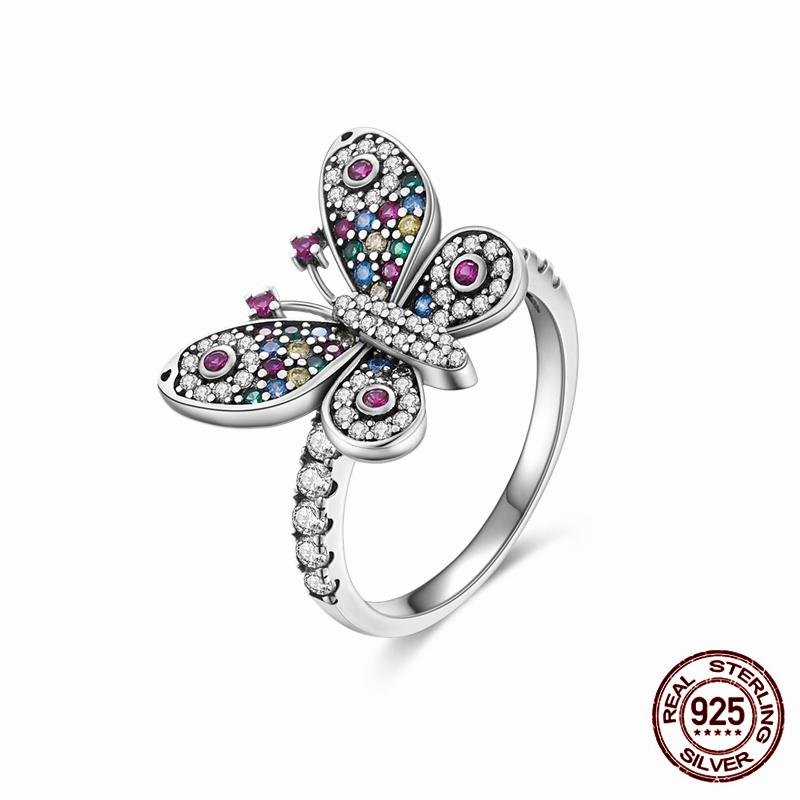 Абсолютно новое 100% подлинное 925 серебряное женское кольцо оригинальное сердце корона розовое золото кристалл обручальное кольцо годовщина свадьбы ювелирное изделие