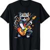 Funny Rock Cat Playing Guitar 3D Print Casual Mens T-Shirt Women T-Shirt Kids Music Festival Clothes Graphic T Shirts