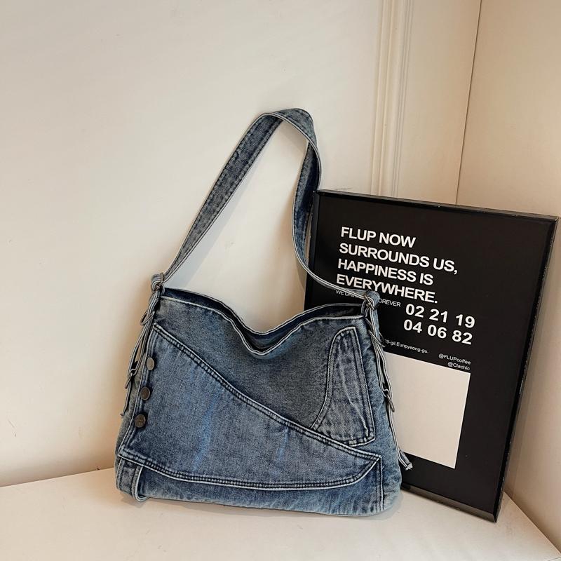 Сумка-тоут из денима, женская сумка через плечо, студенческая сумка для поездок на работу