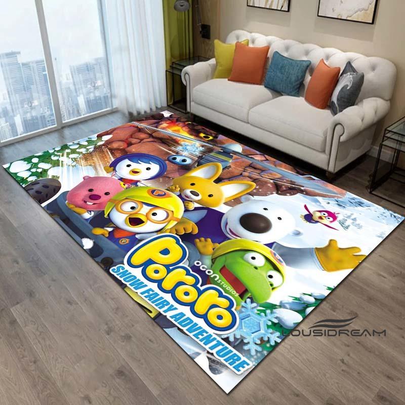 2026Cartoon P-Pororo-Park Pattern Carpets 15 Sizes Living Room Bedroom Bedside Floor Mat Area Rug Kid's Room Play Mat Home Decor