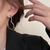 Трендовая 1 пара милых женских модных серег-каффов с преувеличенным дизайном полого сердца для девушки, подарок на день рождения, ювелирное изделие