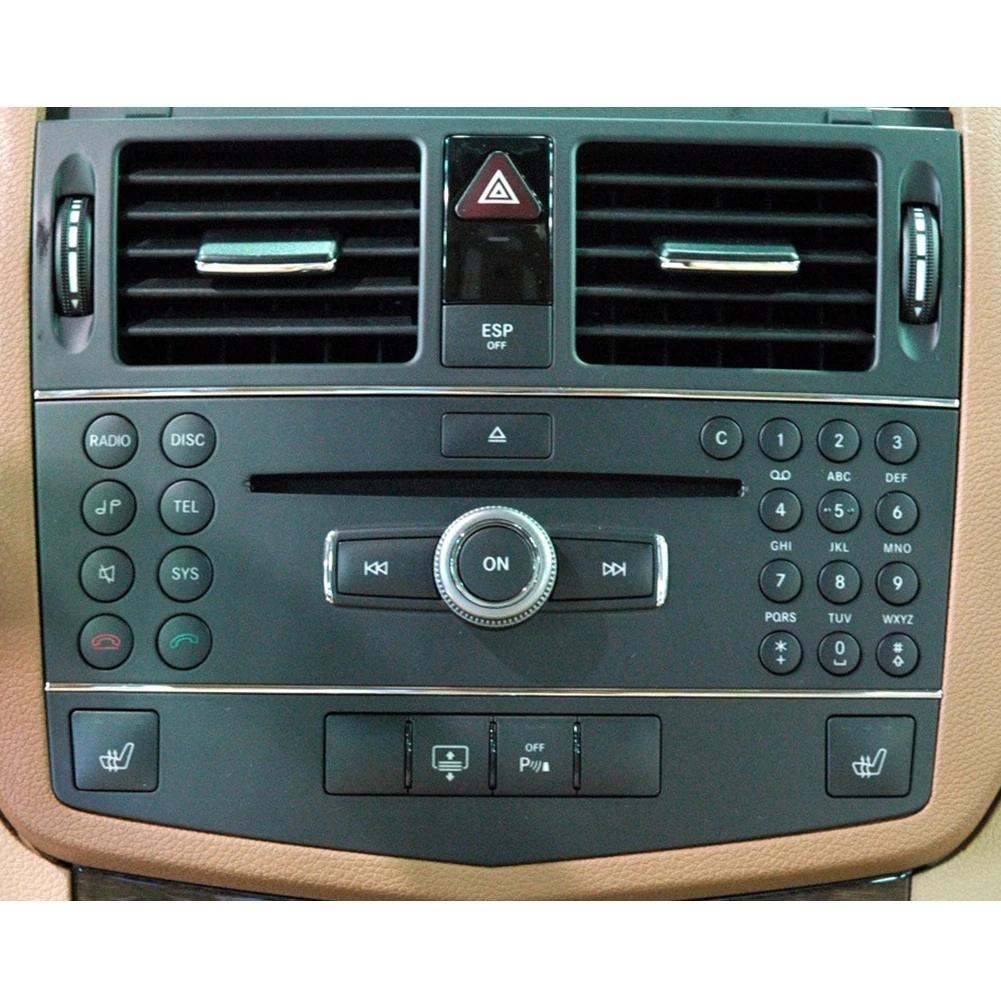 22 шт./компл. серебристый ABS автомобильный кондиционер CD панель кнопка декоративная наклейка для Mercedes-Benz C Class W204 GLK X204