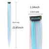 Rainbow Colorful Extension Fashion Long Straight Wavy Hairpieces Fake Hair Clip Strands  Women/Kids