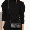 Coach Полосатая 20 Логотип Покрытие Холст и Кожа Сумка Через Плечо Женские сумки Черный CQ765-MWO1U