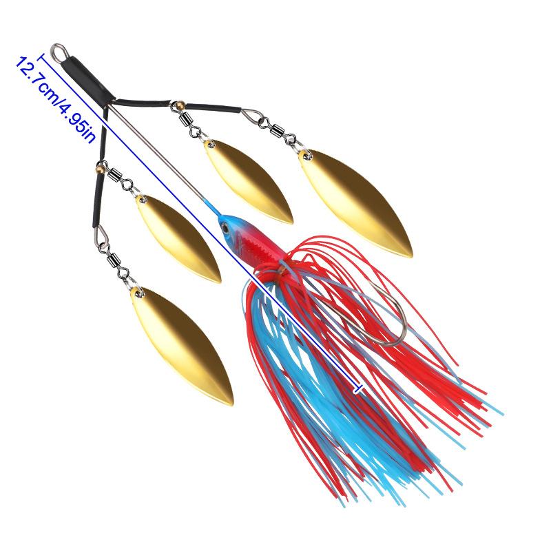 Lunker Spinner Baits Hard Fishing Lure 23G Noisy Buzz Rotating Blade Bubble Vibration Tandem Spin Willow Bass Trout Perch Pike