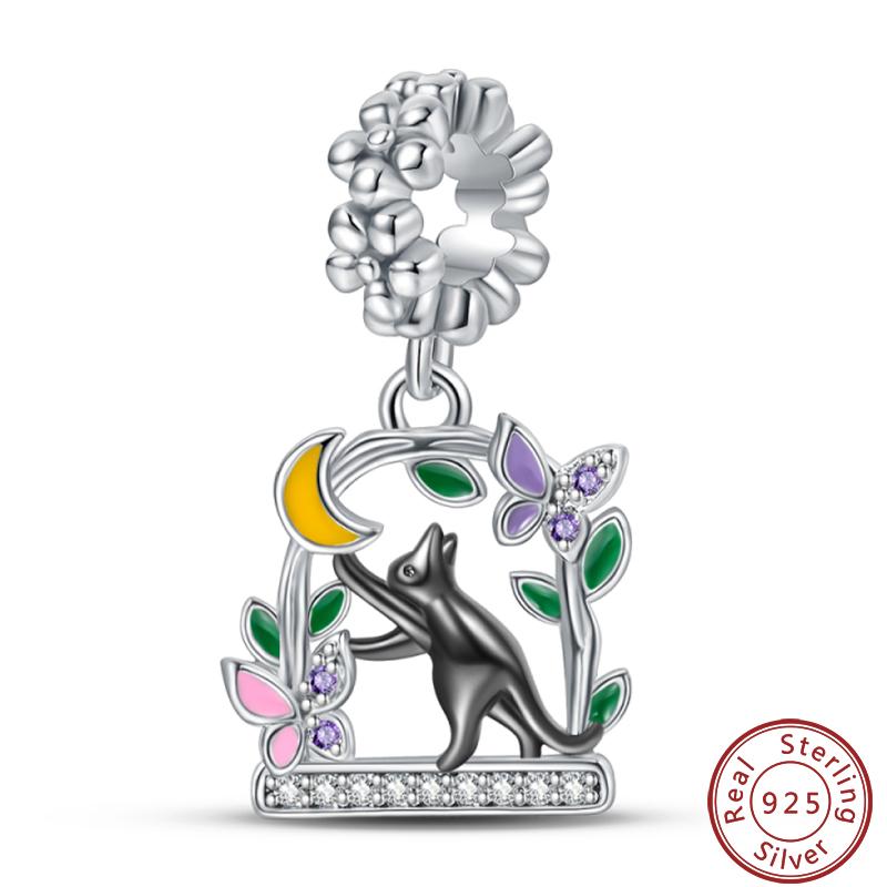 Милая серия «Кошка и собака» Медные шармы «Луна», «Бабочка», «Отпечаток лапы» 3 мм Сделай сам Изготовление изящных ювелирных изделий Подарки