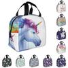 Cartoon Rainbow Unicorn Lunch Bag Women Cooler Thermal Insulated Lunch Box for Kids School Children Work Picnic Food Tote Bags