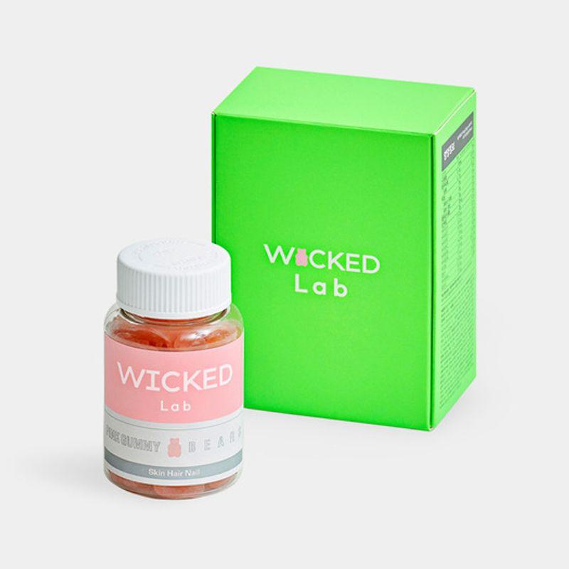 Wicked Lab Розовые жевательные мишки, 1 флакон, Мультивитамины с высоким содержанием биотина, Растительная веганская желейная форма (40 жевательных конфет)