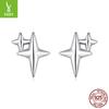 Simple Starlight S925 Sterling Silver Stud Earrings For Men And Women With Cold Wind Star Stud Earrings