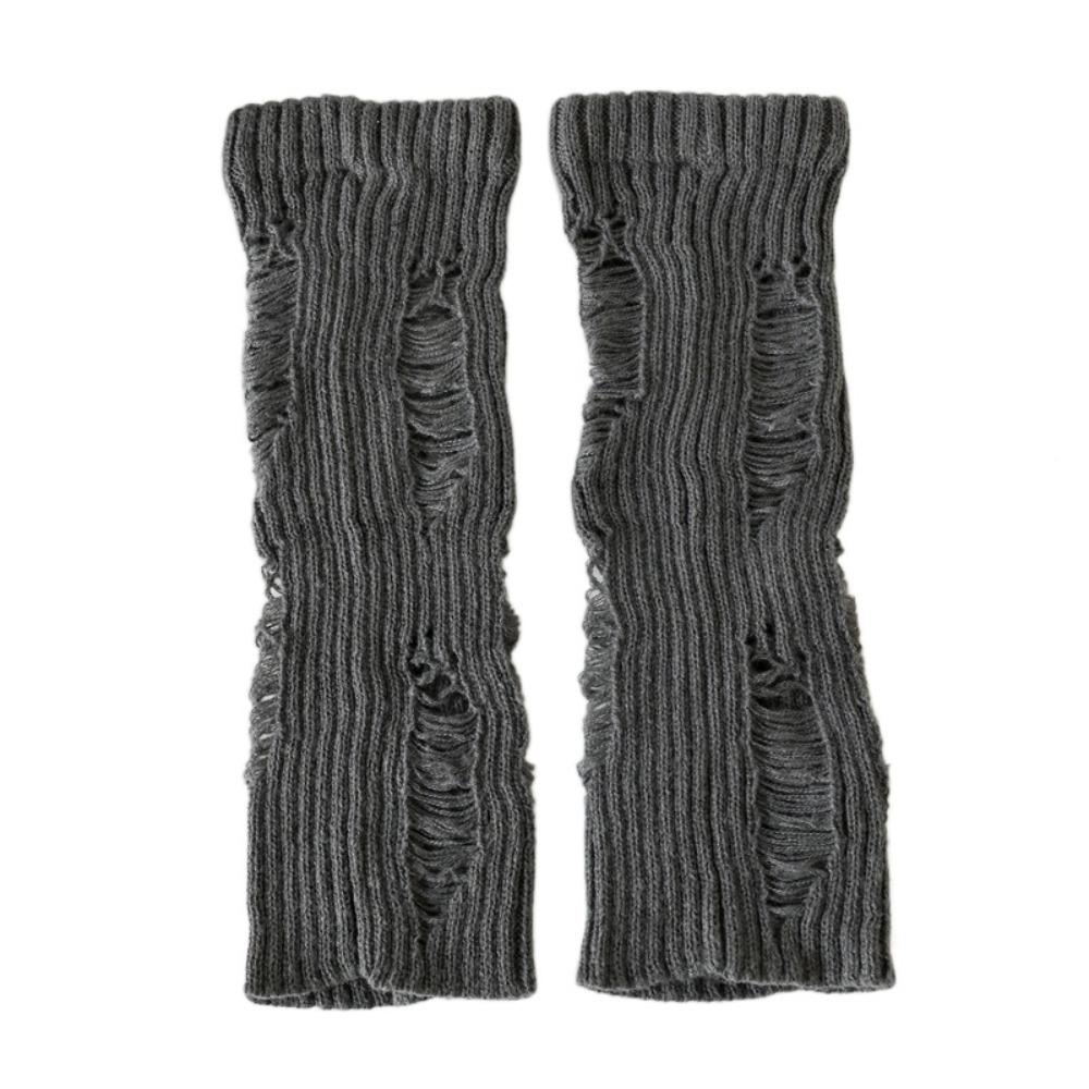 Pile Up Knitted Broken Hole Socks Subculture Mid Tube Socks Elastic Leg Warmers Women Winter
