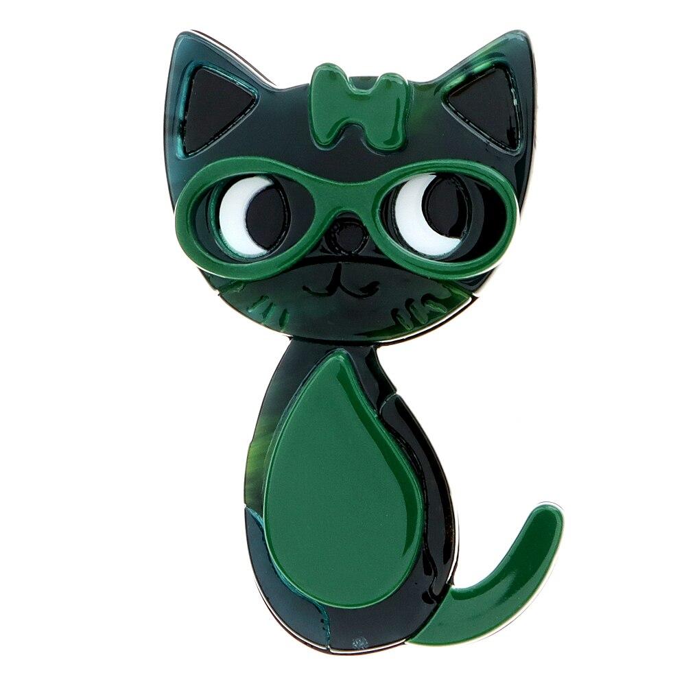 Blucome Акриловые броши с изображением кота для женщин, булавка из ацетатного волокна, 4 цвета, модные украшения с животным дизайном