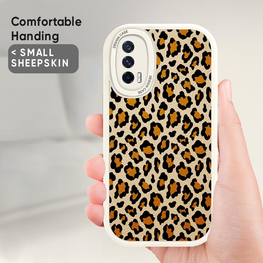 Slim Fashion Popular Tide Leopard Grain Leather Back Casing PU Leather Cover Phone Case for OPPO Reno Realme OnePlus