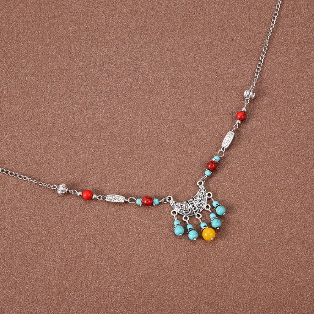 Ethnic Style Bohemia Hair Chain Tassel Women Head Chain Ethnic Style Forehead Chain Exotic Headbands Necklace