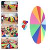 Rainbow Parachute Toy Umbrella Kids Team Game Boys Girls with Balls Color Perception Sports