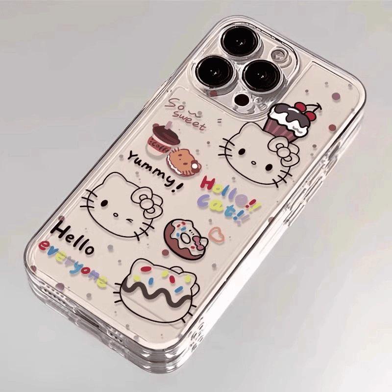 Прозрачный чехол для телефона с мультяшным котом для iPhone 13/14 Pro/15/16 Pro Max/17