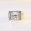 2 Carat Moissanite Diamond Ring Men's Platinum Plated Wedding Broad Ring Ring