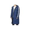 Adidas Solid Color Print Logo Zip Hooded Down Jacket Unisex Outerwear Navy-Blue HN2101