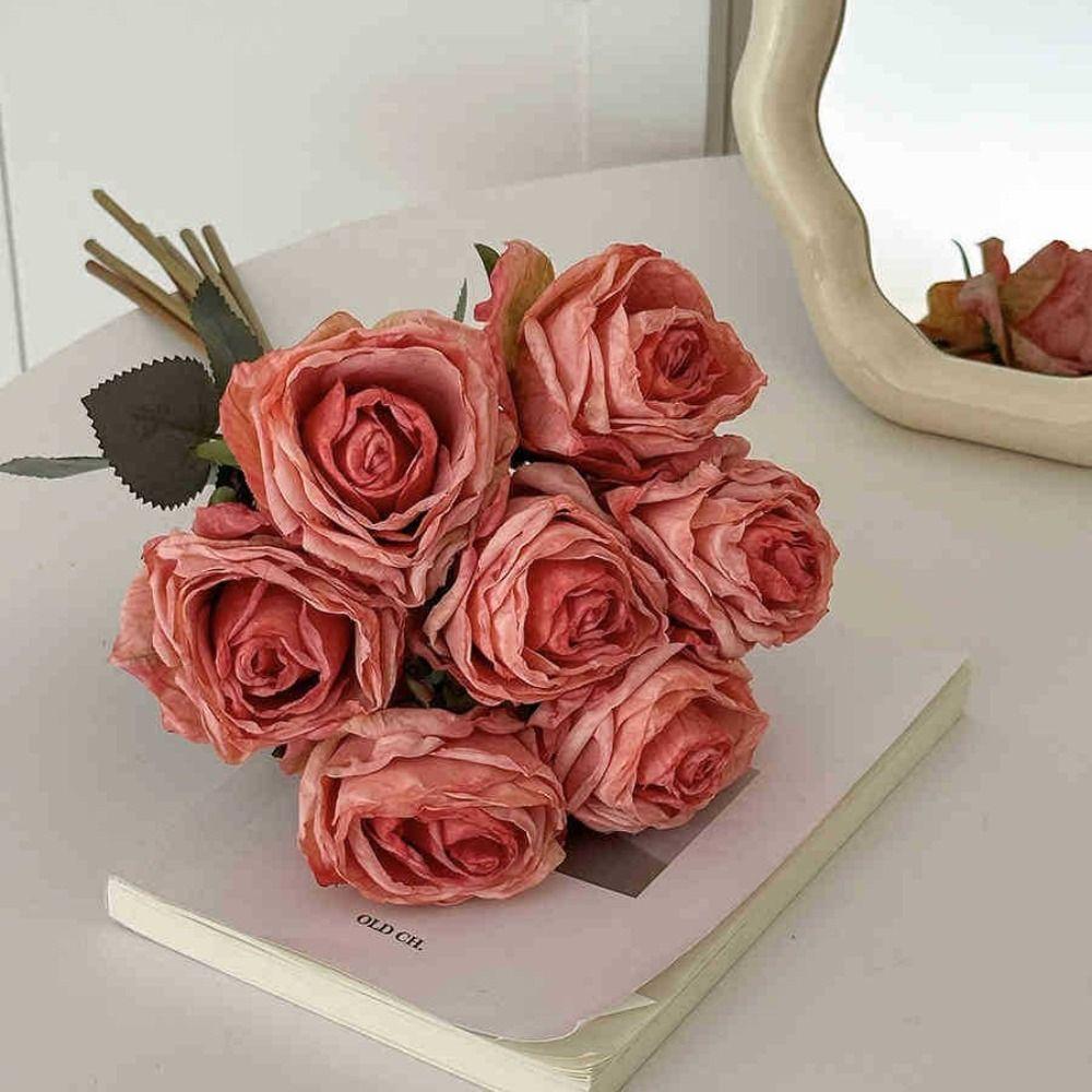 Ретро искусственный букет роз 7 головок искусственные цветы имитация розы цветок свадебный декор вечеринка