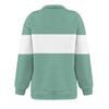 Women's Casual Loose Long Sleeved Patchwork Zipper Sweatshirt Top Loose Striped Sweatshirt