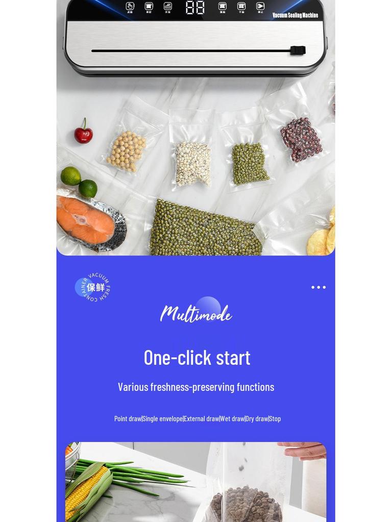 Трансграничный автоматический вакуумный упаковщик из нержавеющей стали - Интеллектуальная модель для сохранения свежести с функцией обрезки