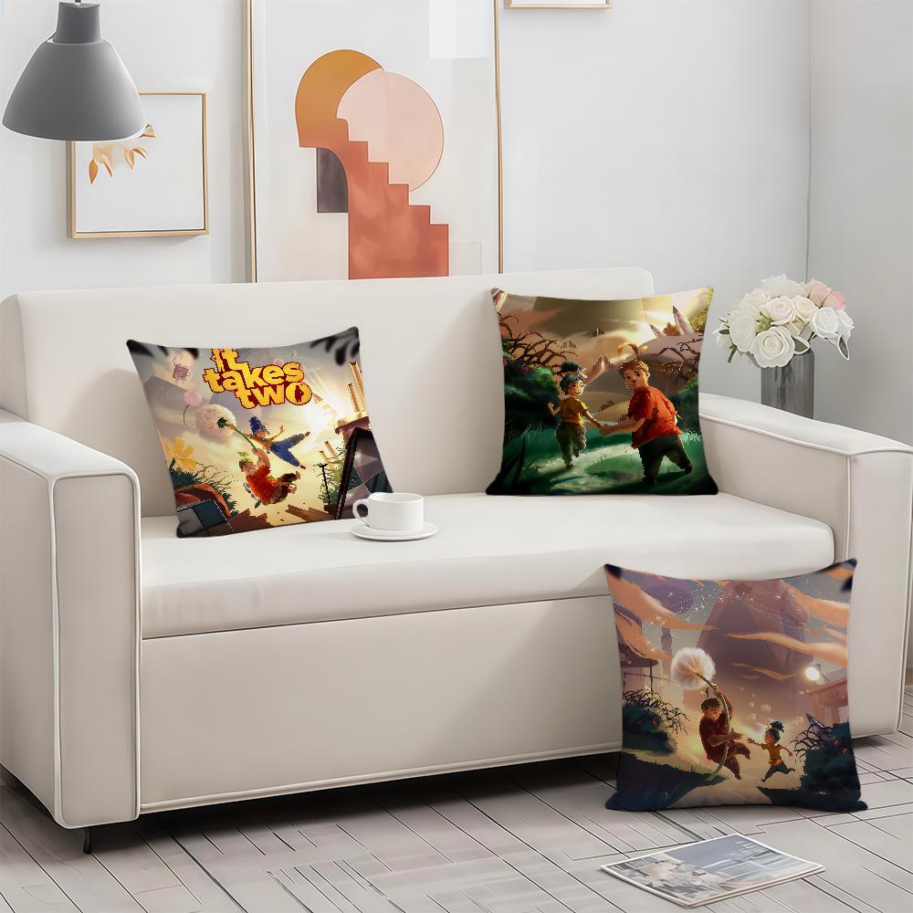 IIt Takes Two Game cushion cover Birthday Anniversary Gifts Double Sided Printed Zipper Cushion Cover Soft Skin Bedding