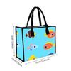 Cute Cartoon Fish Print Tote Bag Large Capacity Casual Handbag for Daily Shopping Outdoor Use